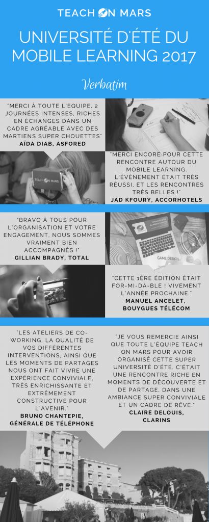 Université d'Été du Mobile Learning 2017 - VERBATIM