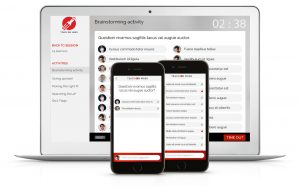 Brainstorming activity on learners' mobile and desktop interface for trainers