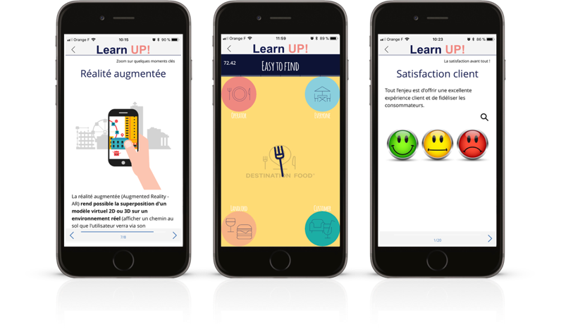 Learn UP! application - Klépierre Group's mobile learning app for training. Powered by Teach on Mars