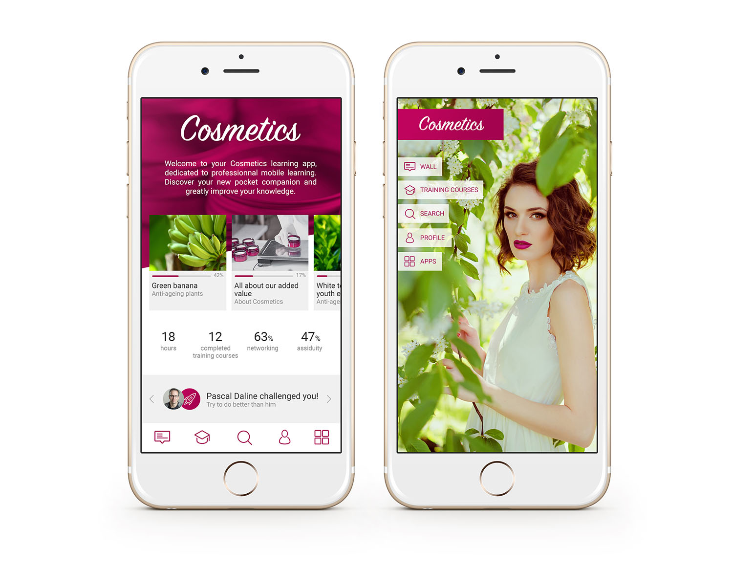 Application mobile cosmetics custom homepage