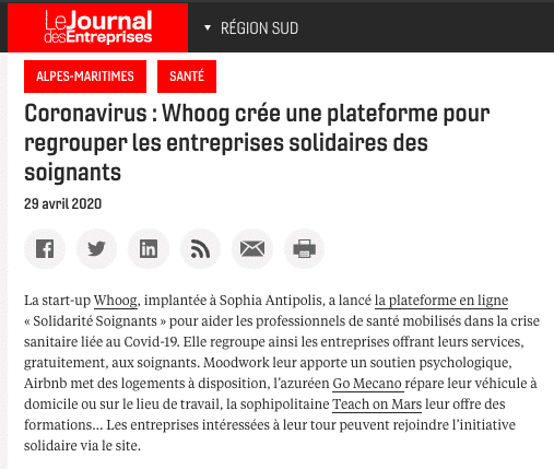 article le journal des entreprises initiative whoog