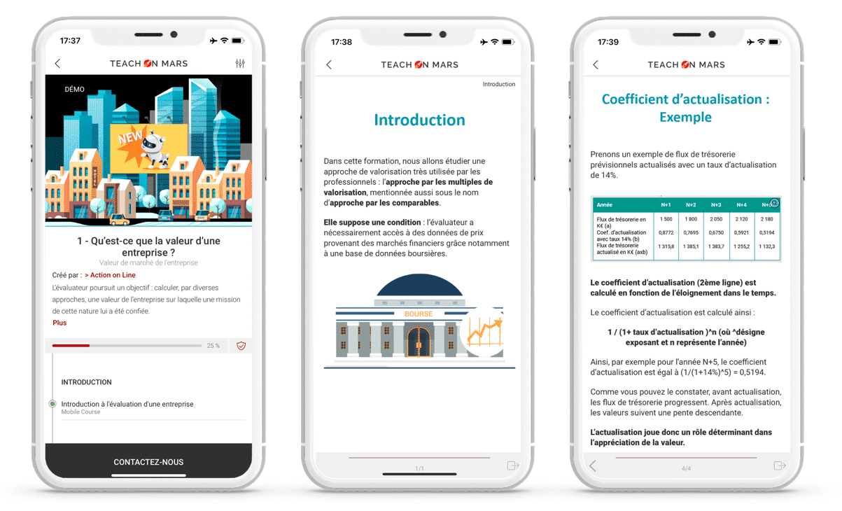 formation sur etagere finance action on line learning station