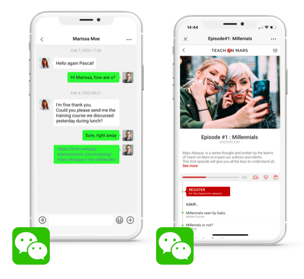 integration wechat app mobile learning