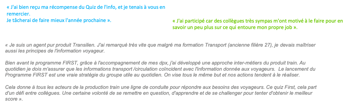 retours positifs utilisateurs information first