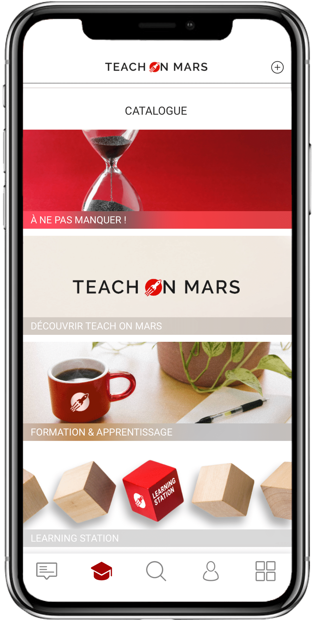 Interface application Teach on Mars Interface de l'application Teach on Mars