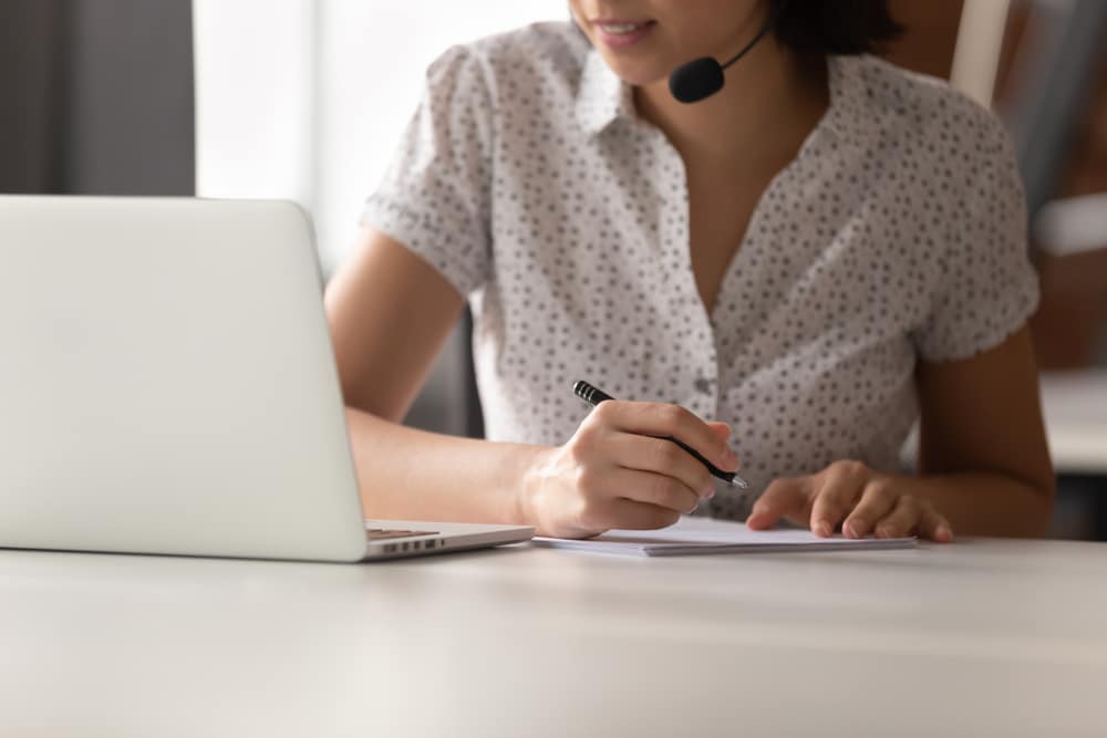 woman translating content